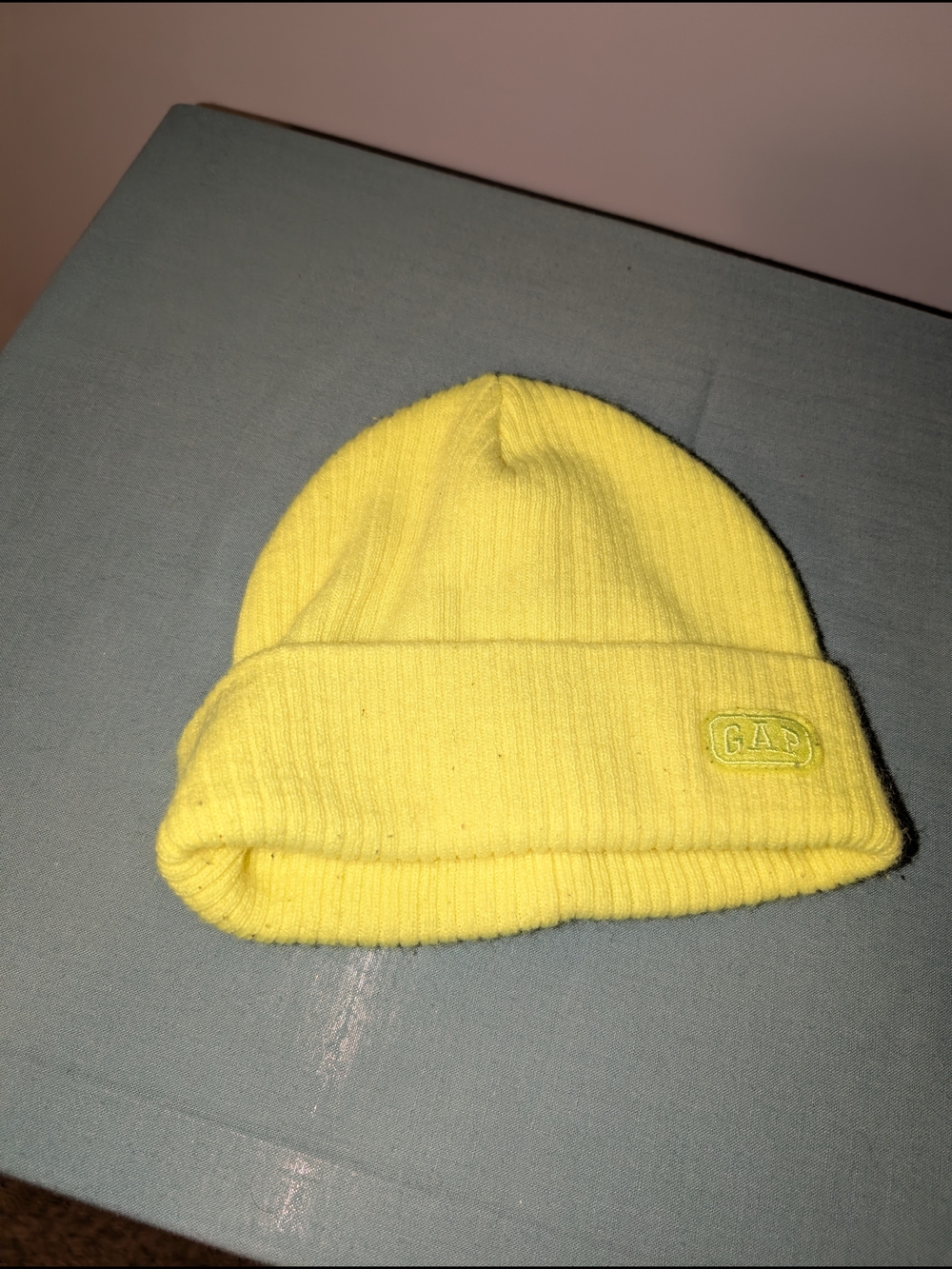 GAP Yellow Ribbed Knit Beanie